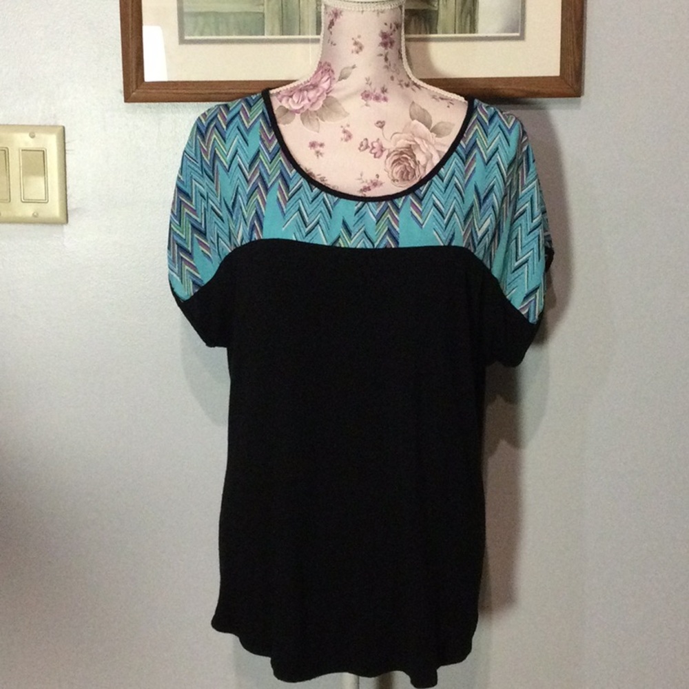 Carol Rose Black & Blue Top